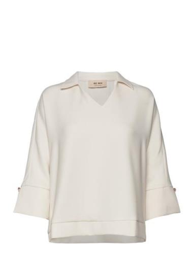 Cally Leia Blouse Tops Blouses Long-sleeved White MOS MOSH