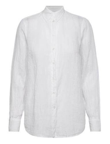 Karli Linen Shirt Tops Shirts Long-sleeved White MOS MOSH