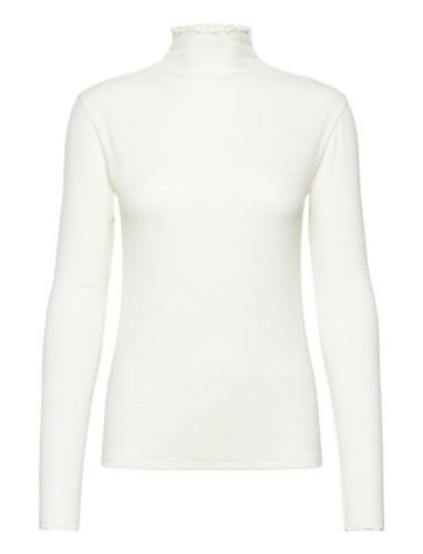 Sheer Wool Mock Top Tops Knitwear Turtleneck White Filippa K