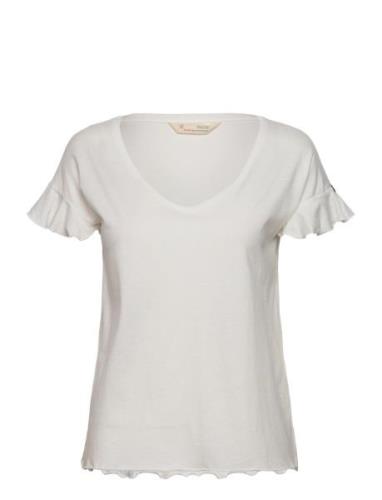 Camellia Top Tops T-shirts & Tops Short-sleeved White ODD MOLLY