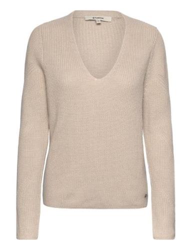 Ladies Pullover Tops Knitwear Jumpers Beige Garcia