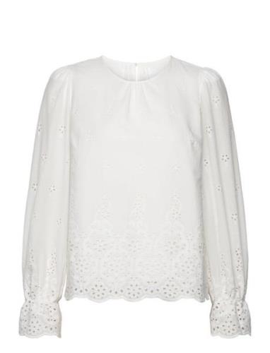 Paris Blouse Tops Blouses Long-sleeved White Creative Collective