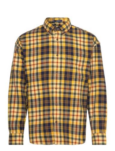 D2. Os Heavy Twill Check Shirt Tops Shirts Casual Yellow GANT