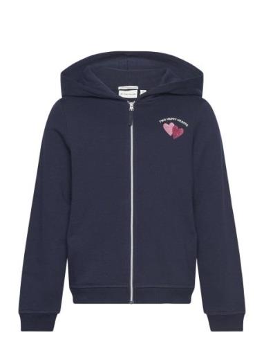 Cosy Heart Sweatjacket Tops Sweat-shirts & Hoodies Hoodies Navy Tom Ta...