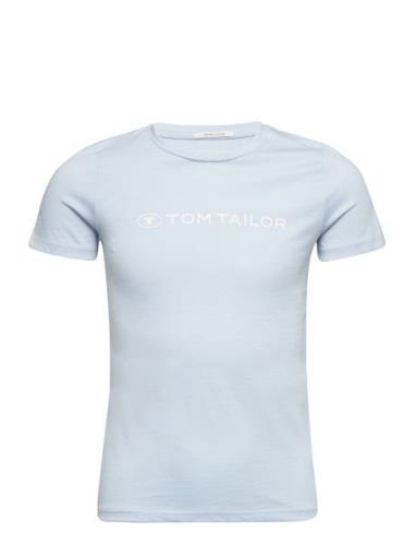 Printed T-Shirt Tops T-shirts Short-sleeved Blue Tom Tailor