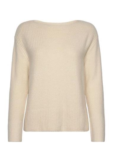 Knit Patched Boatneck Tops Knitwear Jumpers Beige Tom Tailor