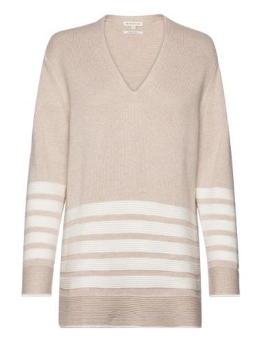 Knit Striped Tops Knitwear Jumpers Beige Tom Tailor