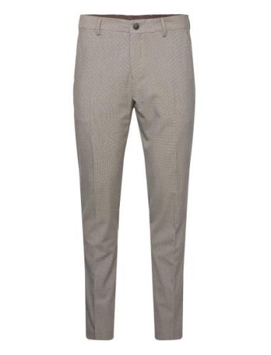 Slhslim-Liam Mini Houndstooth Trs Flex B Bottoms Trousers Formal Beige...