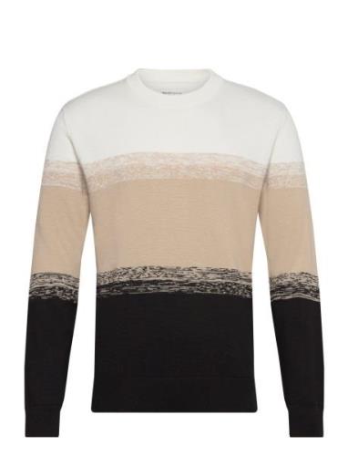 Gradient Stripe Knit Tops Knitwear Round Necks Black Tom Tailor