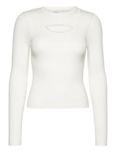 Onlashley Ls Peakaboo Ck Knt Tops Knitwear Jumpers White ONLY