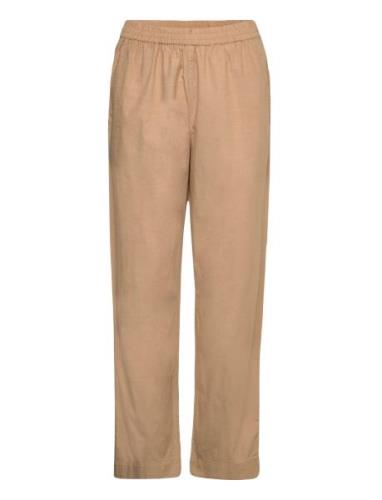 Alania Lyocell Blend Trouser Bottoms Trousers Straight Leg Beige Frenc...