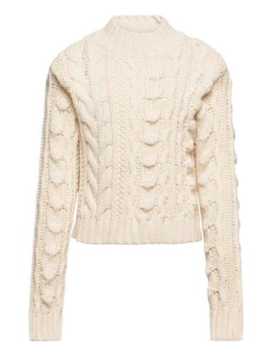 Vmisla Ls Highneck Pullover Ga Girl Tops Knitwear Pullovers Cream Vero...