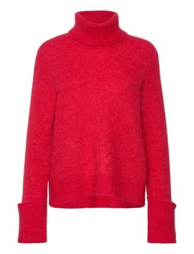 Slfsia Ras Ls Knit Rollneck Tops Knitwear Turtleneck Red Selected Femm...