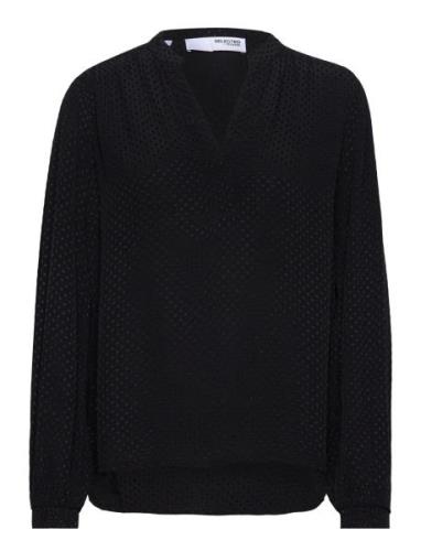 Slffraya Ls Top B Tops Blouses Long-sleeved Black Selected Femme