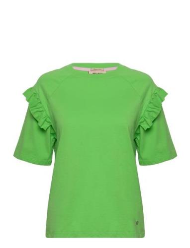 Nala Flounce Tee Tops T-shirts & Tops Short-sleeved Green MOS MOSH