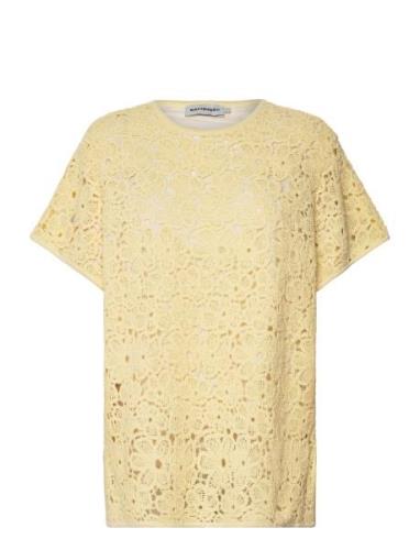 Rahkel Unikko Tops T-shirts & Tops Short-sleeved Yellow Marimekko