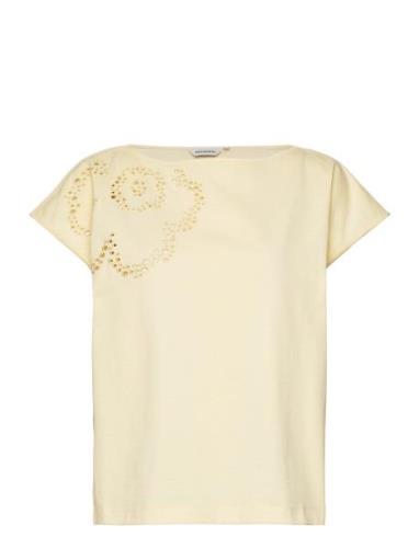 Jeansa Unikko Tops T-shirts & Tops Short-sleeved Yellow Marimekko