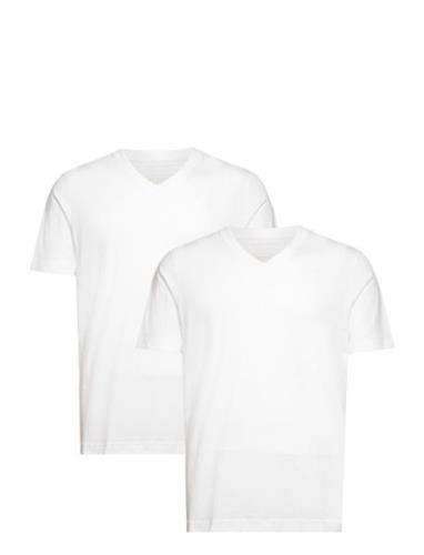 Double Pack V-Neck Tee Tops T-shirts Short-sleeved White Tom Tailor