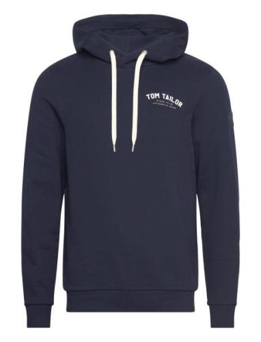 Logo Hoodie Tops Sweat-shirts & Hoodies Hoodies Navy Tom Tailor