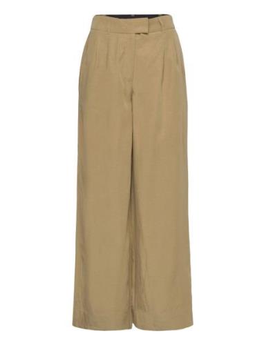 Deri Lyn Trouser Bottoms Trousers Wide Leg Khaki Green AllSaints