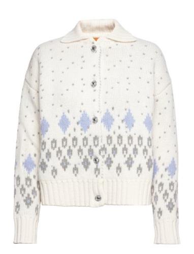 Rylee, 1861 Fluffy Jacquard Tops Knitwear Cardigans White STINE GOYA