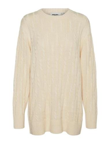 Vmmathilde Cable Long Knit Jumper D2 Tops Knitwear Jumpers Beige Vero ...