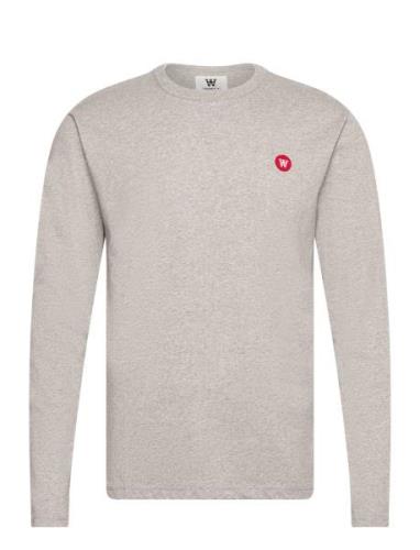 Mel Longsleeve Gots Tops T-shirts Long-sleeved Grey Double A By Wood W...