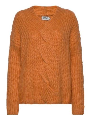 Onltreccia Ls V-Neck Knt Tops Knitwear Jumpers Orange ONLY