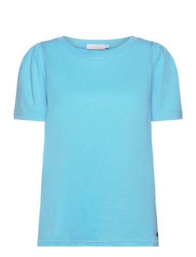 T-Shirt With Pleats Tops T-shirts & Tops Short-sleeved Blue Coster Cop...