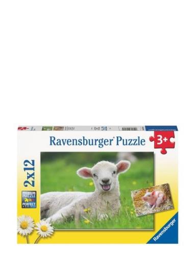 Farm Animals 2X12P Toys Puzzles And Games Puzzles Classic Puzzles Mult...