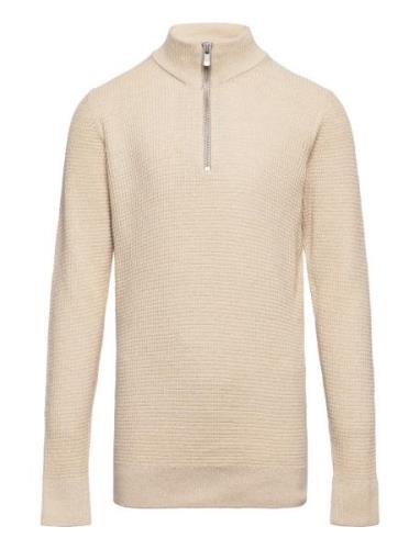 Jprblaarthur Knit Half Zip Ch Jnr Tops Knitwear Pullovers Beige Jack &...