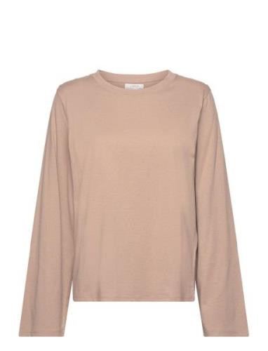 Top Sophie Tops T-shirts & Tops Long-sleeved Beige Lindex