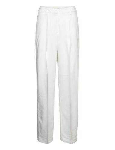 Relaxed Pleated Pants Bottoms Trousers Straight Leg White GANT