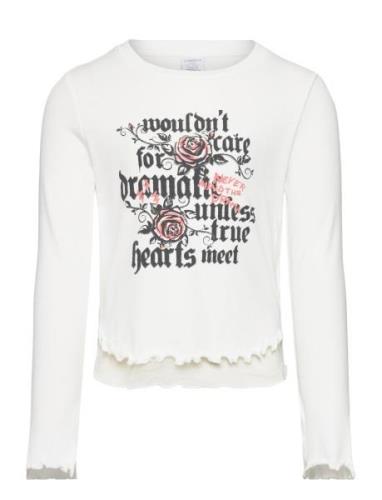 Top Long Sleeve With Mesh Tops T-shirts Long-sleeved T-shirts White Li...