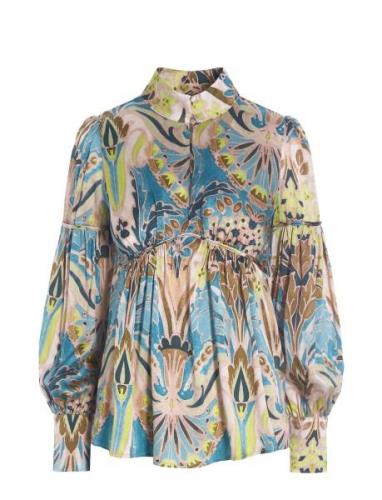 Maxine Tops Blouses Long-sleeved Blue Dea Kudibal