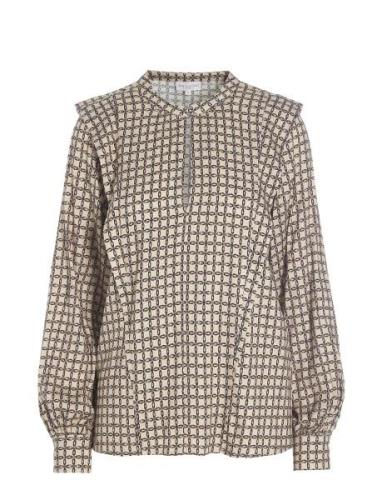 Evelyn Ev Tops Blouses Long-sleeved Brown Dea Kudibal