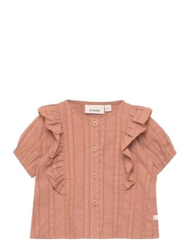 Nbfhunja Ss Loose Shirt Lil Tops Blouses & Tunics Brown Lil'Atelier