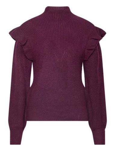 Vibooba Frill Pullover /B Tops Knitwear Jumpers Burgundy Vila