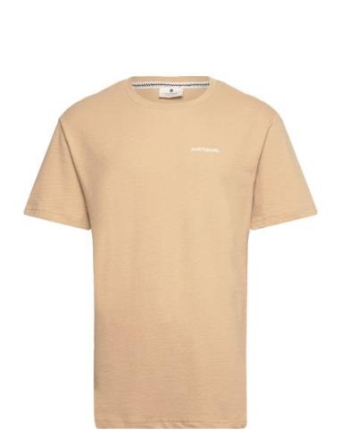 Akkikki Structure Tee Tops T-shirts Short-sleeved Beige Anerkjendt