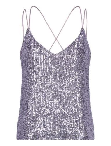 D6Obu Sequins Singlet Tops T-shirts & Tops Sleeveless Grey Dante6