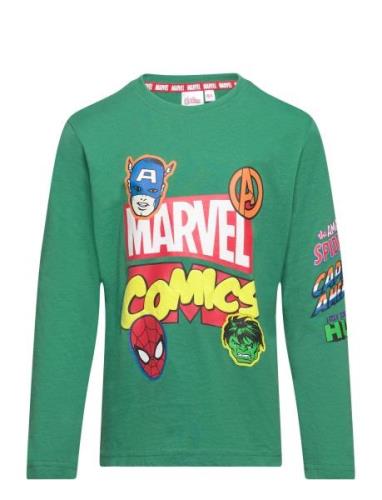 Long-Sleeved T-Shirt Tops T-shirts Long-sleeved T-shirts Green Marvel