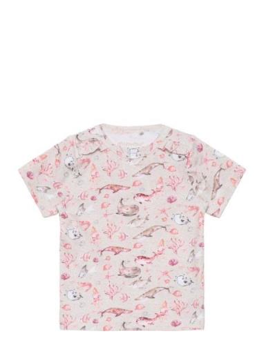 T-Shirt Ss Aop Tops T-shirts Short-sleeved Multi/patterned Minymo