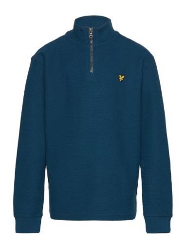 Textured Midlayer Tops Knitwear Pullovers Blue Lyle & Scott Junior