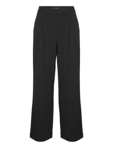 Mschhenrika Hw Pants Bottoms Trousers Wide Leg Black MSCH Copenhagen