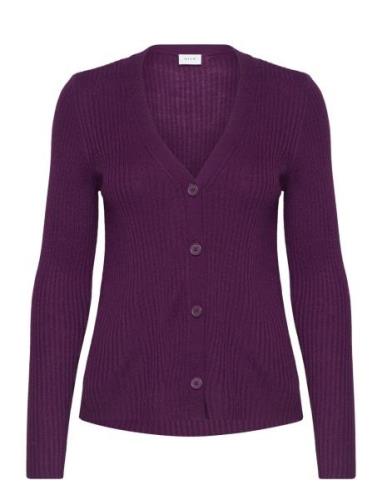 Vistara L/S Cardigan /B Tops Knitwear Cardigans Purple Vila