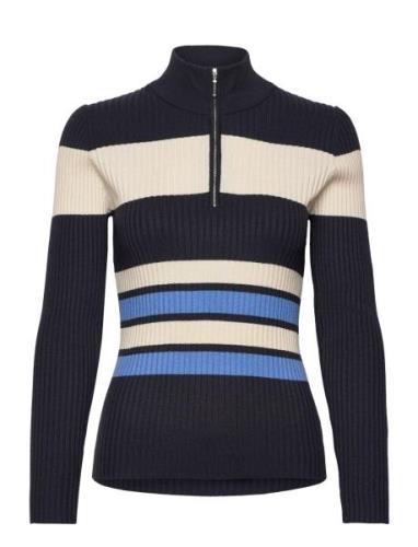 Srhessa High Neck Knit Tops Knitwear Jumpers Blue Soft Rebels