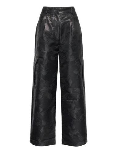 2Nd Edition Kay - Modern Jacquard Bottoms Trousers Wide Leg Black 2NDD...