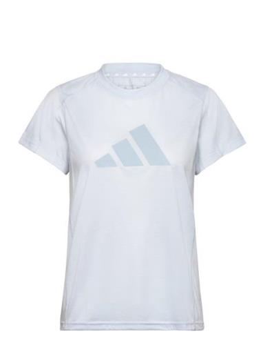 Tr-Es Logo T Sport T-shirts & Tops Short-sleeved Blue Adidas Performan...