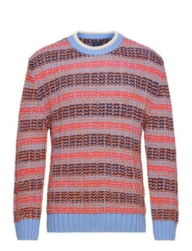 Multi Color Texture C-Neck Tops Knitwear Round Necks Red GANT