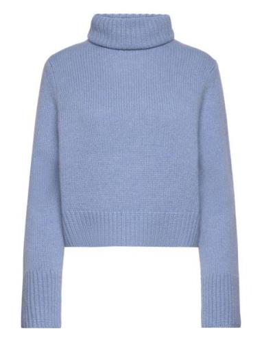 Wool-Cashmere Turtleneck Sweater Tops Knitwear Turtleneck Blue Polo Ra...